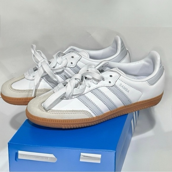Adidas OG Samba Cloud White / Halo Blue / Off white Women’s Sneakers size 6.5 - Picture 9 of 16